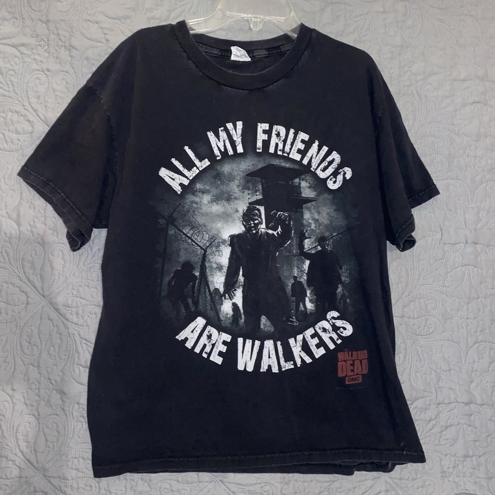 Vintage The Walking Dead All My Friends Are Walkers Shirt Large AMC TV Alstyle